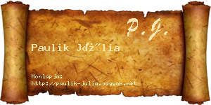 Paulik Júlia névjegykártya