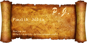 Paulik Júlia névjegykártya