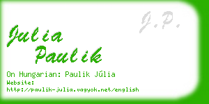julia paulik business card
